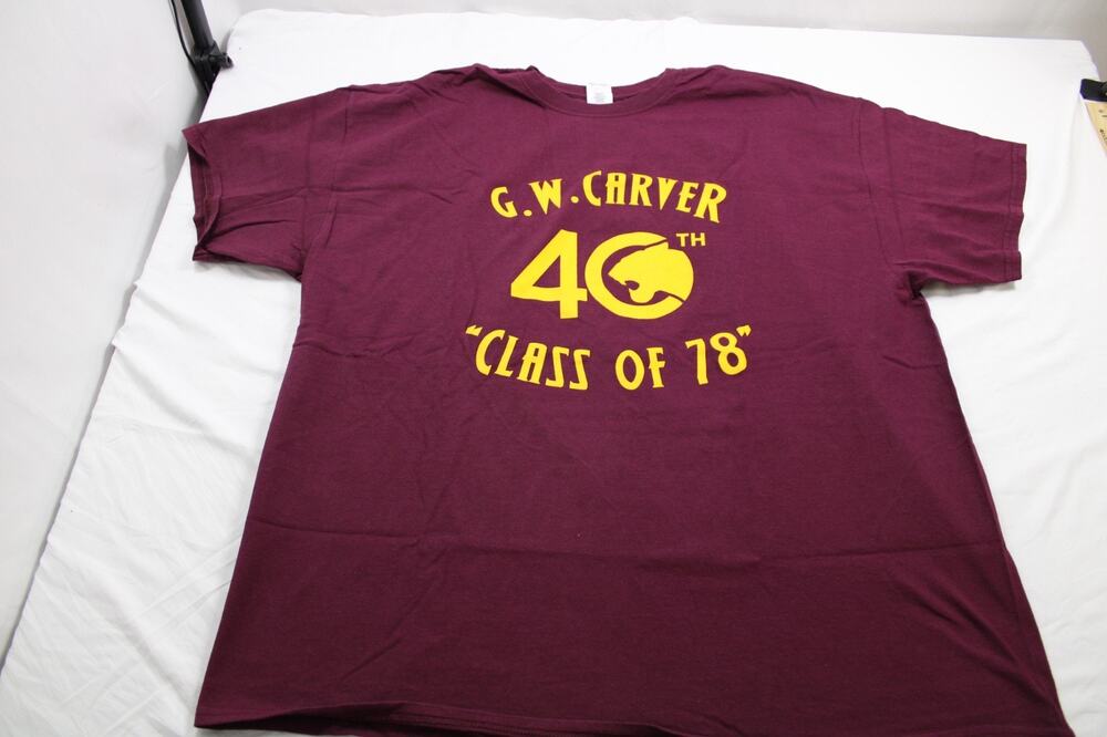Gildan Men's 2XL G.W. Carver Class of 78 40th Reunion Graphic T-Shirt Maroon